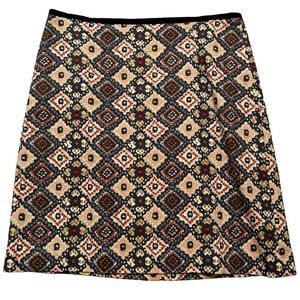 LOFT Blue/Blush/Tan Tile Print Pencil Skirt 4
